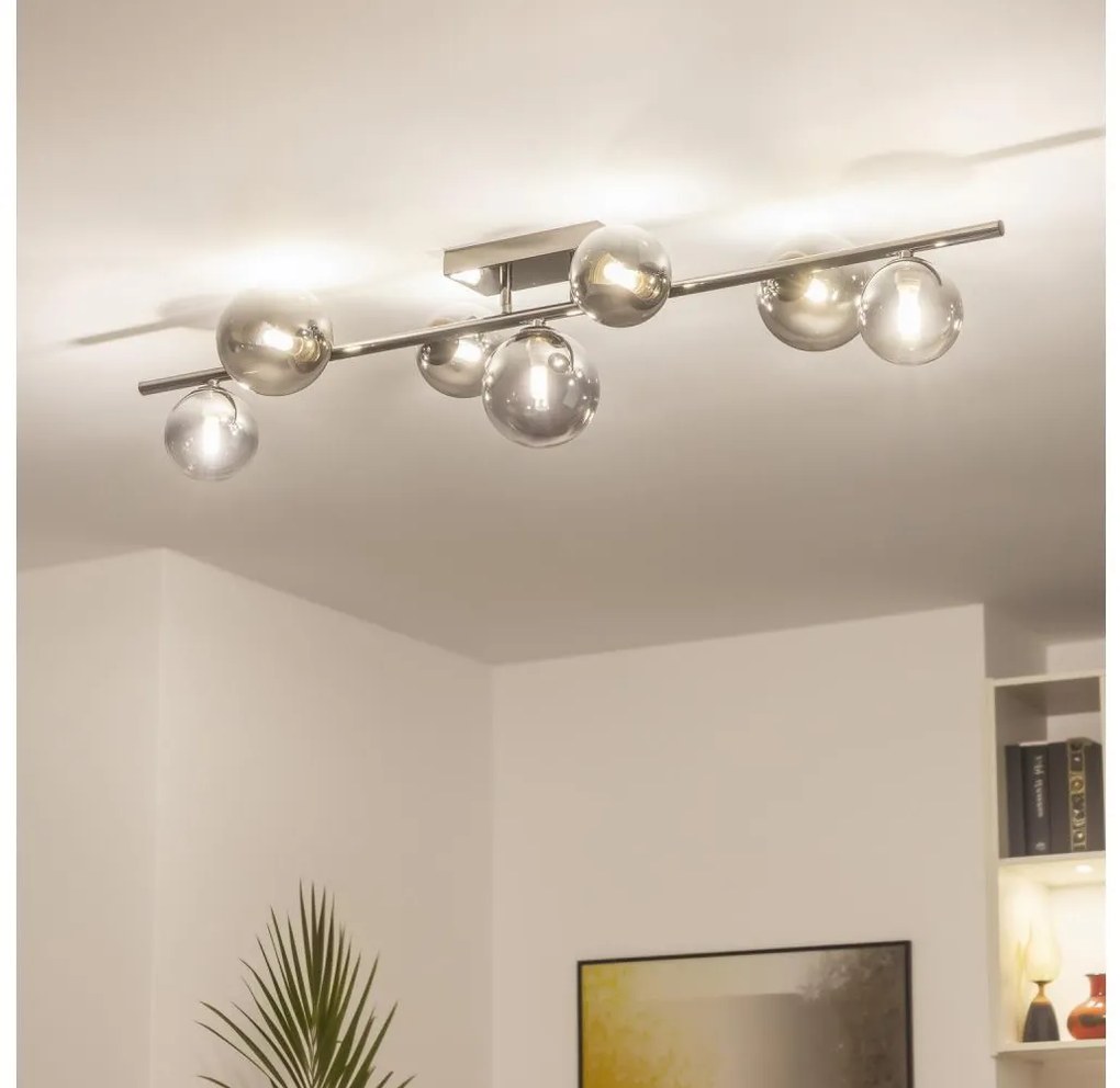 Brilagi - LED prisadený luster MILLA 7xG9/3W/230V čierny chróm/dymové sklo