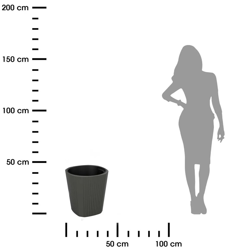 PLASTOVÝ KVETINÁČ MORA 41X39 CM ANTRACITOVÁ