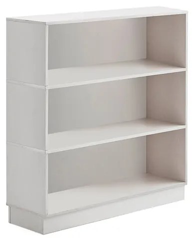 Drevená úložná skriňa RICO, 3 priehradky, biela