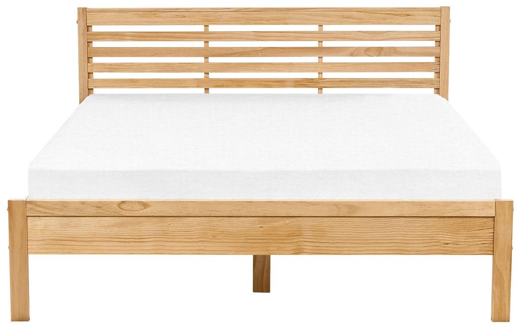 Drevená posteľ 160 x 200 cm svetlohnedá CARNAC Beliani