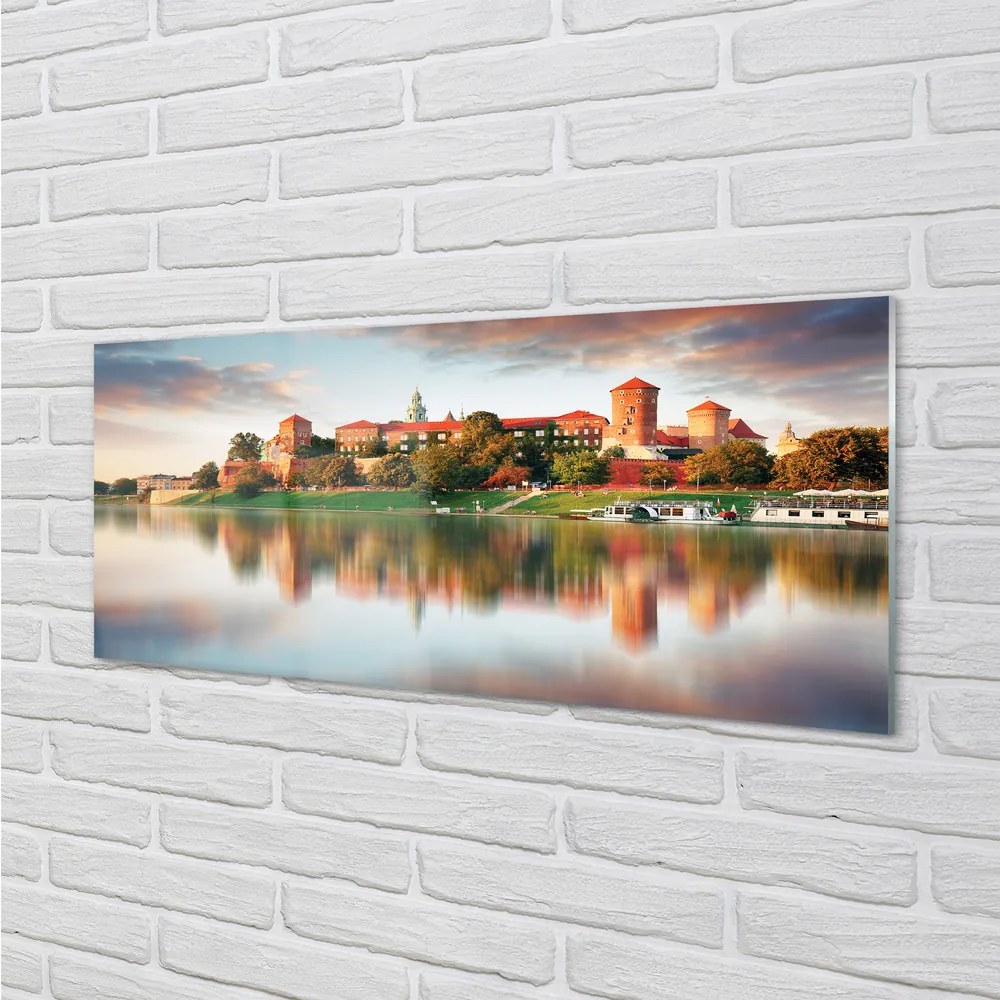 Obraz na akrylátovom skle Krakow hrad rieka 120x60 cm