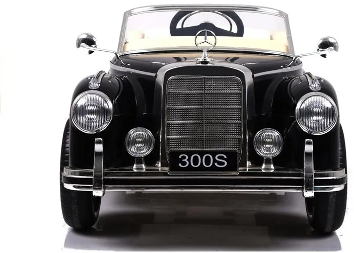 LEAN CARS Elektrické autíčko Mercedes Benz 300S Retro - lakované - čierne - 2x45W - 1x12V7Ah - 2023