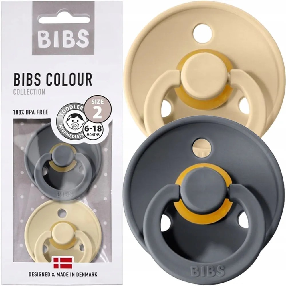 Kaučukové cumlíky BIBS Colour 6m+ 2ks Farba: modrá