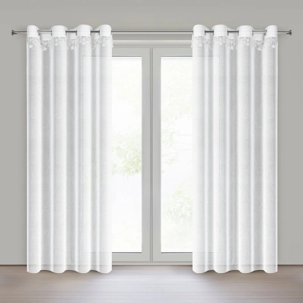 VIANOČNÁ ZÁCLONA NA KRÚŽKOCH XMAS 140X250 HVIEZDY