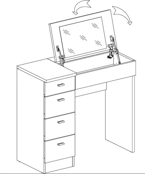 Toaletný/písací stolík Make Up, dub sonoma/biely