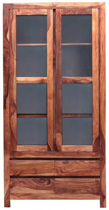 Vitrína Gani 100x200x45 z indického masívu palisander Only stain