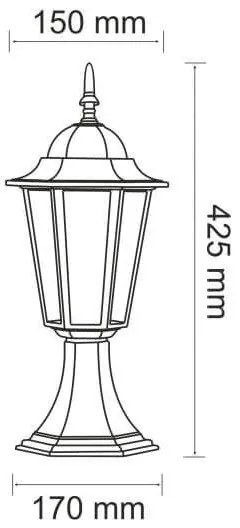 Vonkajšia lampa 1xE27/20W/230V IP43 42,5 cm čierna