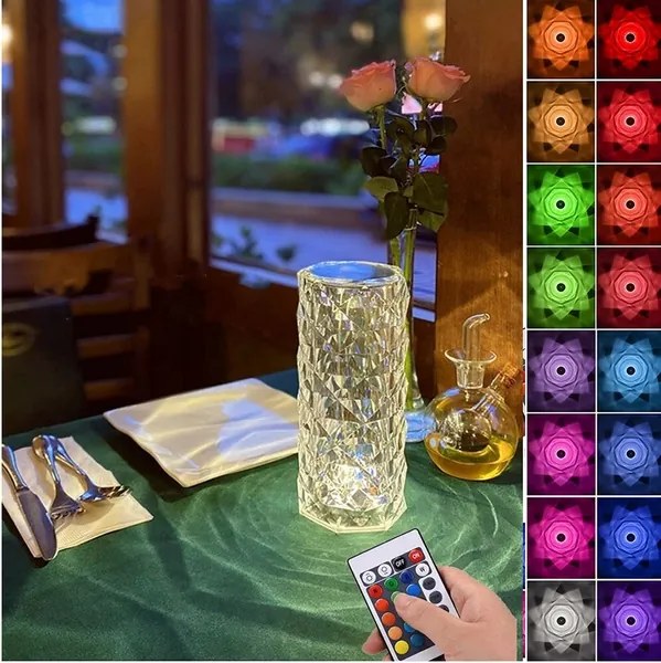 Rose Diamond Stolná dotyková lampa 21 cm