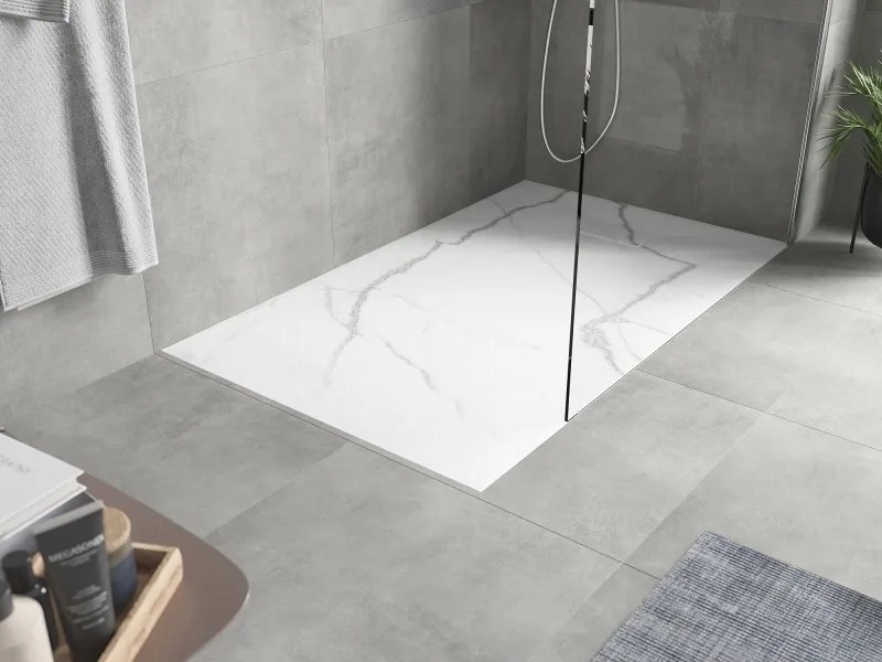 Mexen Hugo, obdĺžniková sprchová vanička, SMC, 150x90cm, imitácia kameňa – biela, 42159015