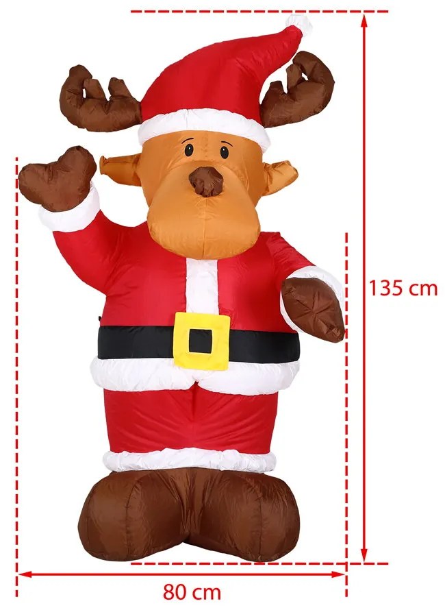 Monzana Nafukovací Sob osvetlený, 135cm, červená