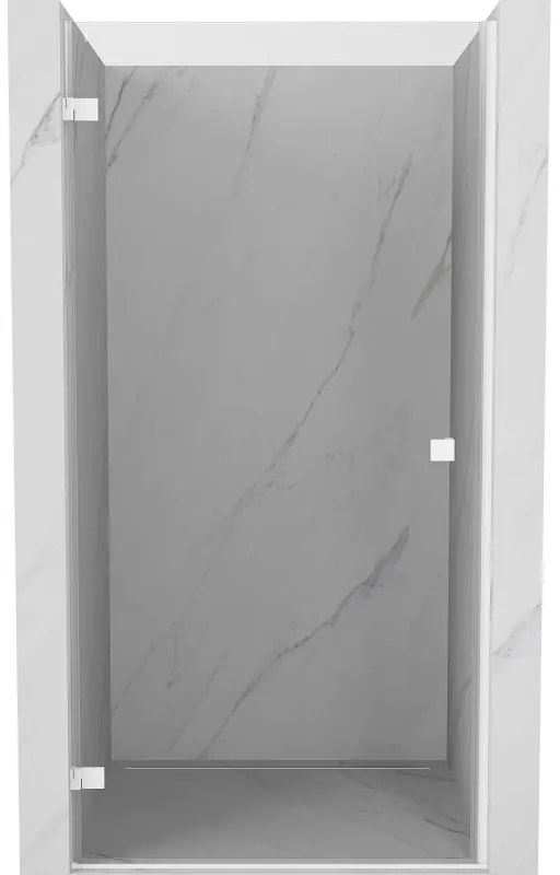 Mexen, Mexen Lunar-B Otočné ľavé sprchové dvere 90 cm, transparentné, biele - 832-090-000-20-00-L
