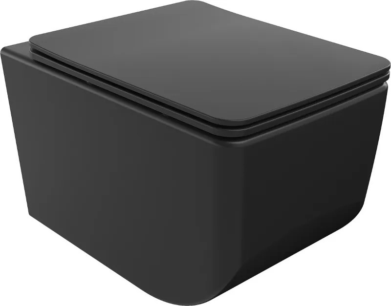 Mexen Vera WC misa Rimless s doskou s pomalým zatváraním slim, duroplast, čierna matná - 30164070