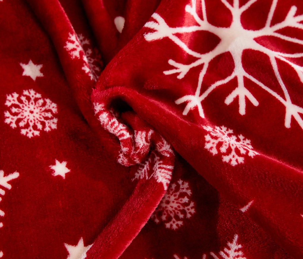 Obliečky mikroplyš SNOWFALL červené Rozmer obliečky: 80 x 80 cm | 135 x 200 cm