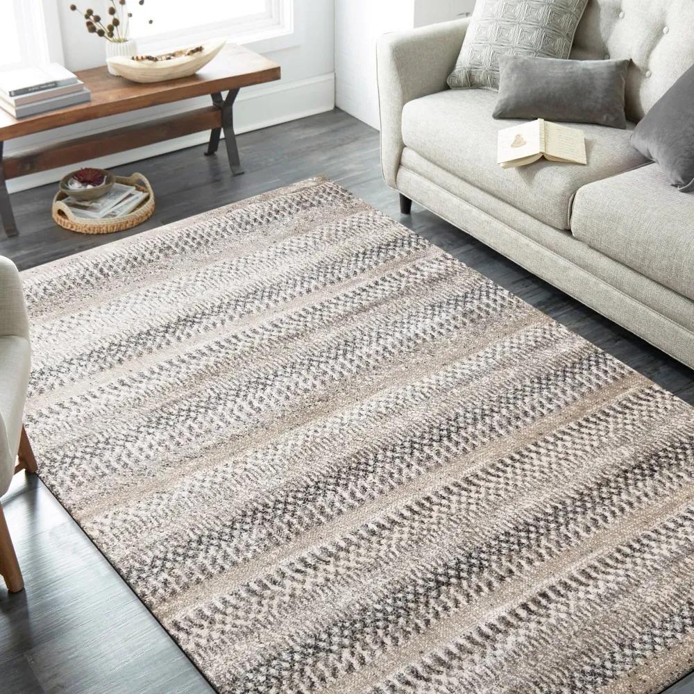 DomTextilu Kvalitný koberec s abstraktným vzorom v prírodných odtieňoch 44524-208212