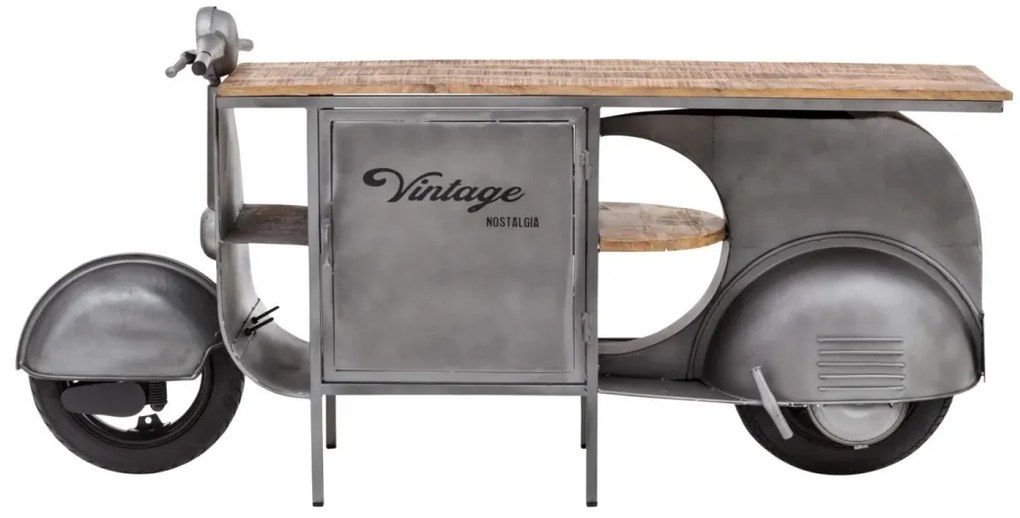 furniture-nabytek.cz - Masívna skrinka pod umývadlo Vanity z kovu a manga, lakovaná, strieborná