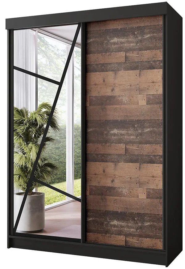 Skriňa Vena 138 čierna + old style