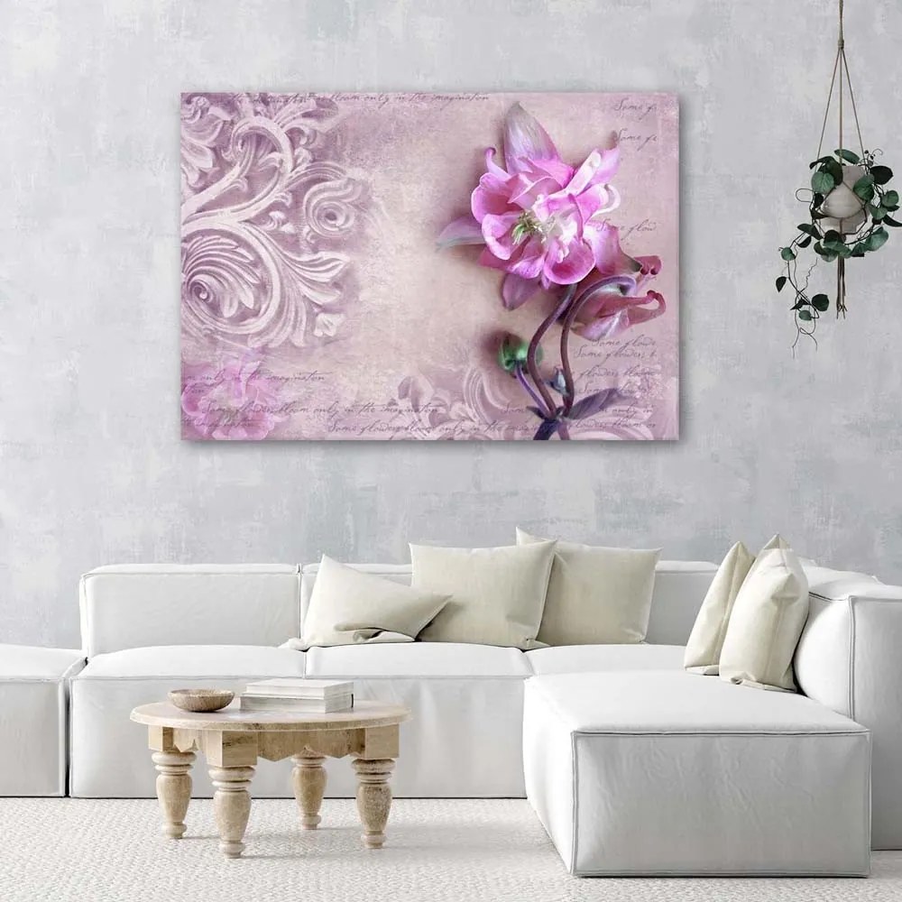 Obraz na plátně Růžový květ Vintage - 90x60 cm