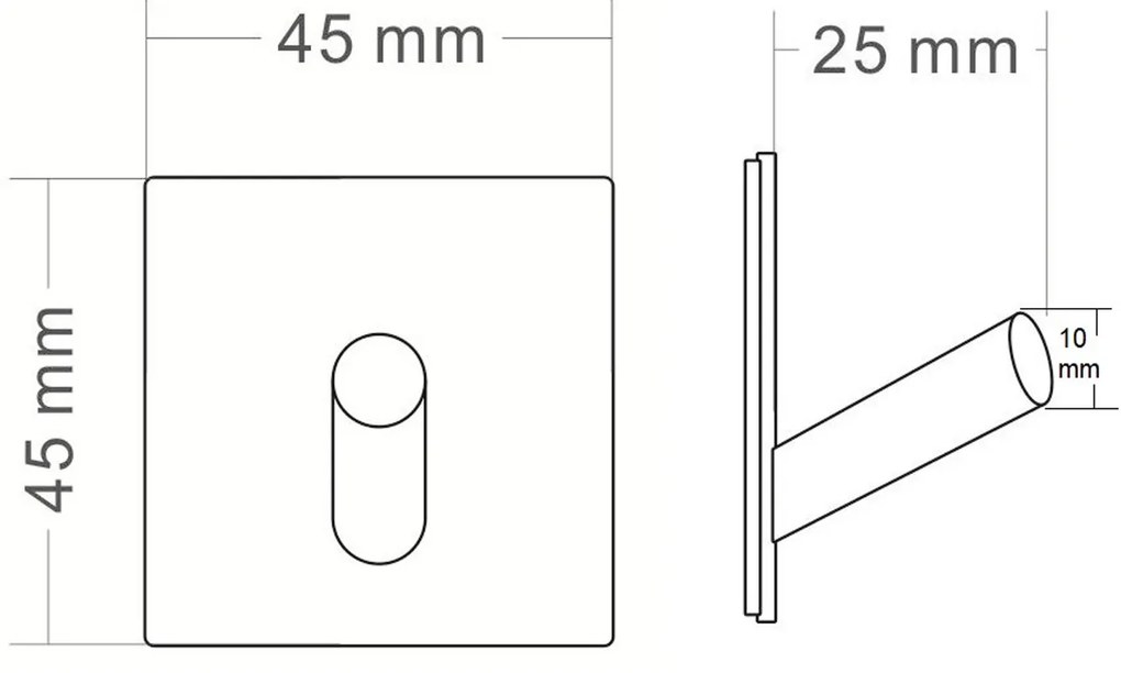 Sapho Sapho, Vešiačik samolepiaci, brúsená nerez, 31201