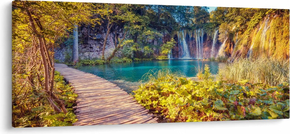 Obraz - Plitvické jazerá, Chorvátsko (120x50 cm)
