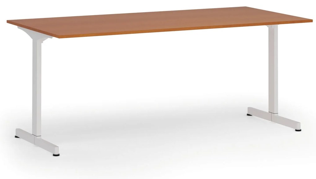 Kancelársky stôl PRIMO BETA, 180x90 cm, biela podnož, čerešňa