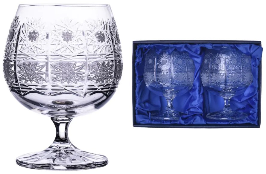 Onte Crystal Bohemia Crystal ručne brúsené poháre na rum, brandy a koňak 500pk 250 ml 2KS