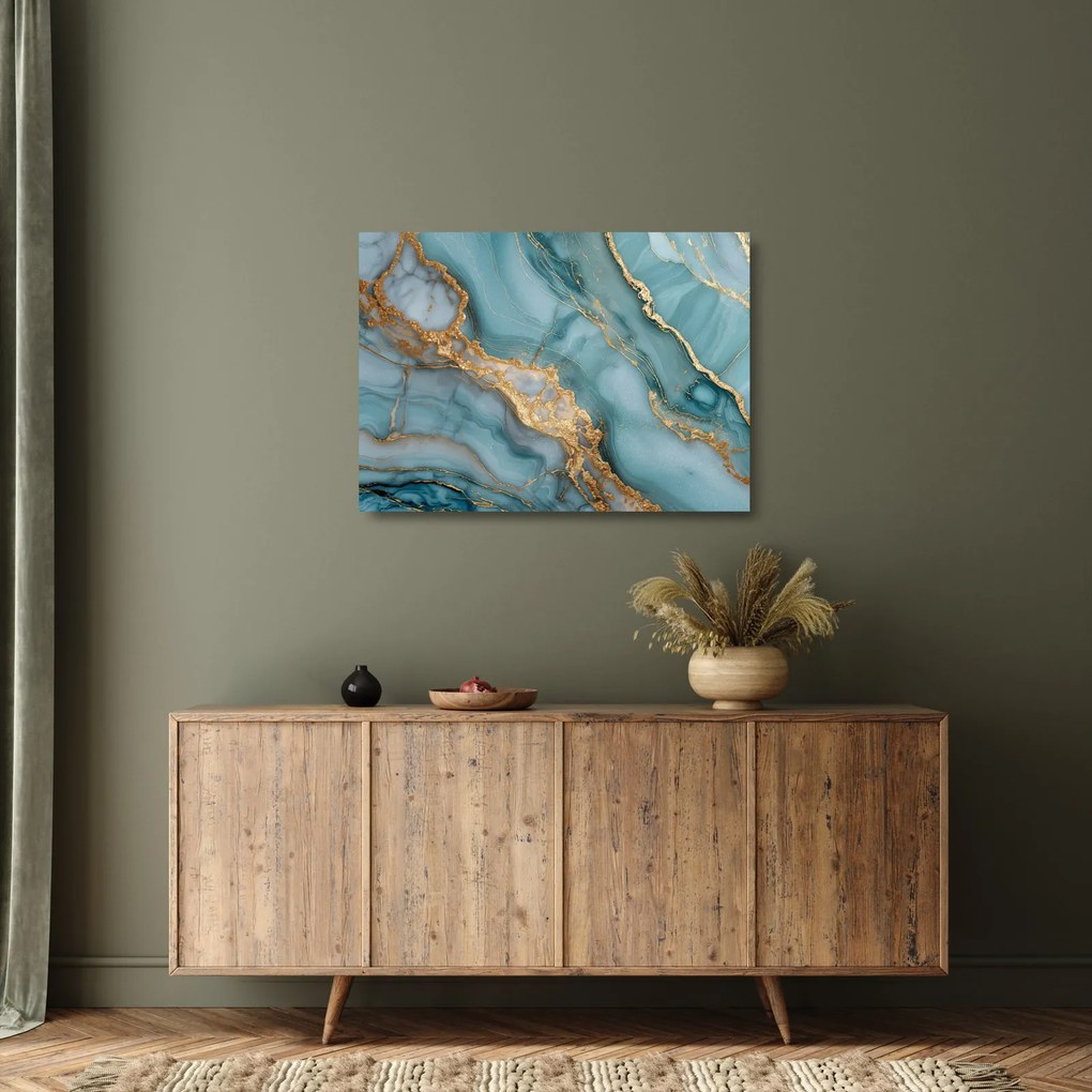Sklenený obraz - Tyrkysový mramor (70x50 cm)