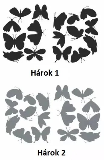Nálepky motýle - 2 farby