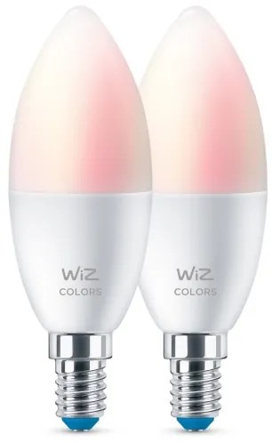 SADA 2x LED RGBW Stmievateľná žiarovka C37 E14/4,9W/230V 2200-6500K Wi-Fi - WiZ