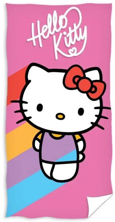Carbotex Detská osuška 70 × 140 cm ‒ Hello Kitty Rainbow
