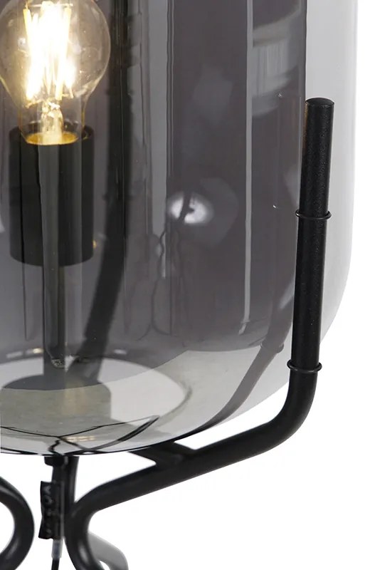 Inteligentná stojaca lampa čierna vrátane WiFi A60 dymové sklo - Bliss