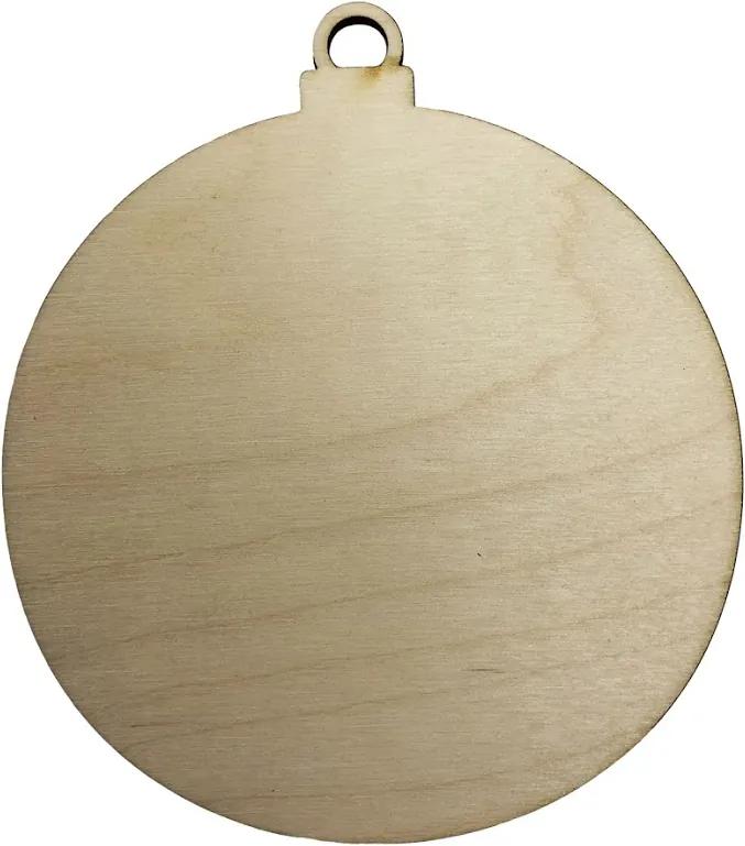 ČistéDrevo Dřevěná vánoční baňka 7 cm