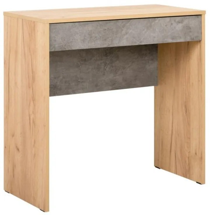 CEDAR 12.35 písací stôl, craft zlatý/tmavý kameň