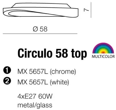 Moderné stropné svietidlo Circulo 58 biele