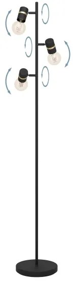 Eglo 900179 - Stojacia lampa LURONE 3xE27/10W/230V