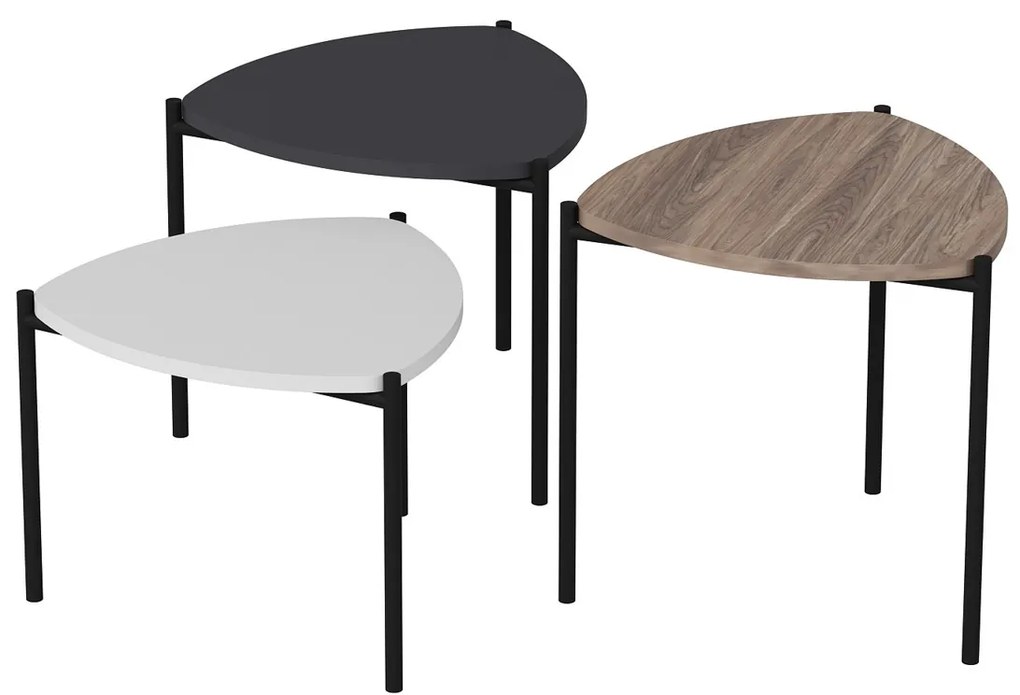 Odkladací stolík Lenny Multicolor, 3 ks