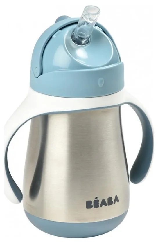 Beaba - Termoizolačný hrnček so slamkou 250 ml modrá
