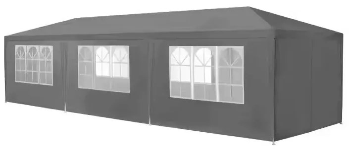 MultiGarden Komerčný záhradný altánok 3x9 m, 8 stien - šedý MultiGarden