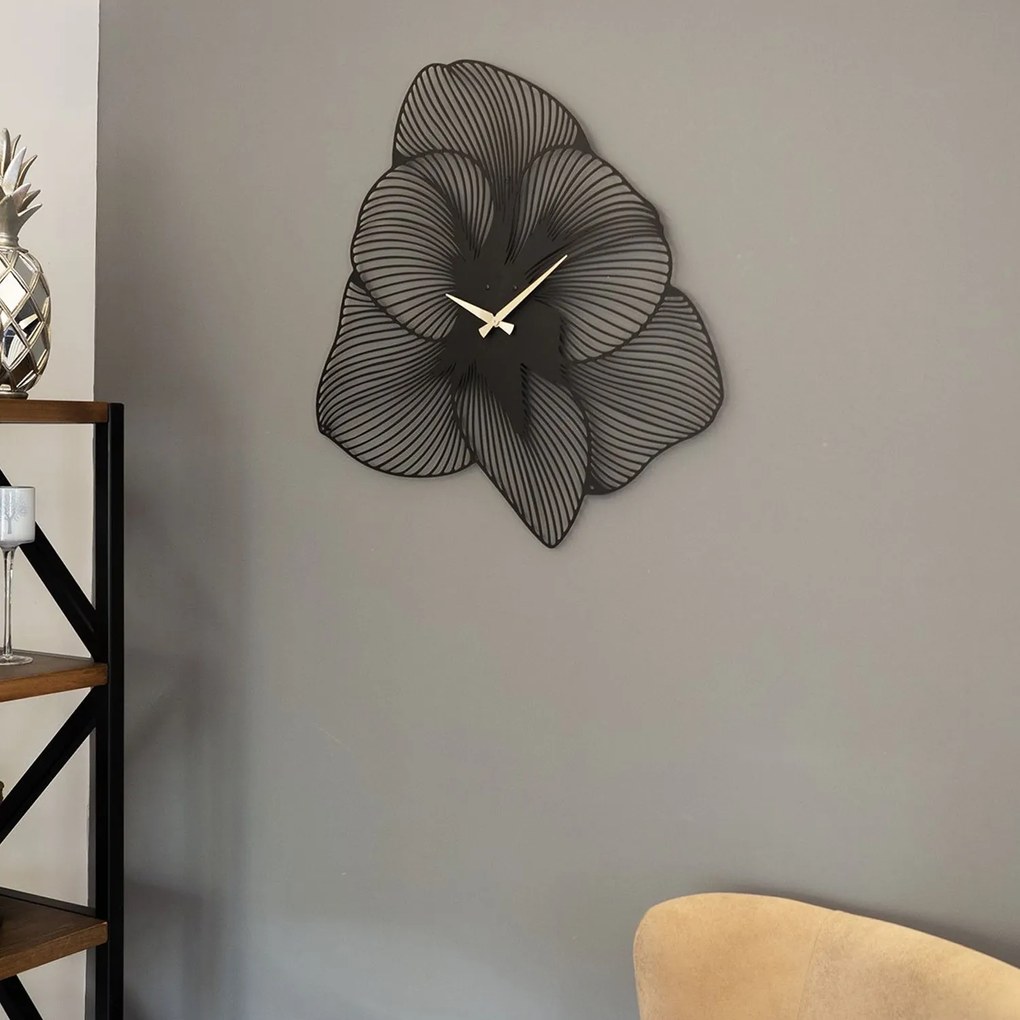 Azalea Metal Wall Clock - APS039 49 - Black