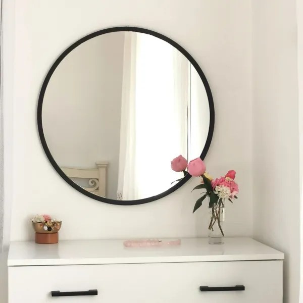 Nástenné zrkadlo SIYAH pr. 60 cm čierna