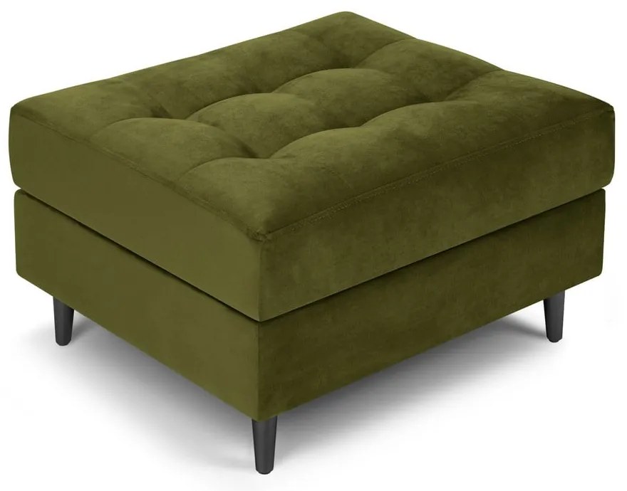 Olivovozelená zamatová podnožka Milo Casa Santo