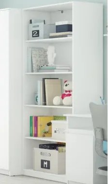 Vysoký regál Carlos, biela, šírka 75 cm%