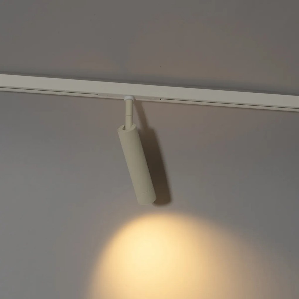 Moderné bodové svetlo béžové s bielou pre 1-fázový koľajnicový systém - Slimline Uzzy