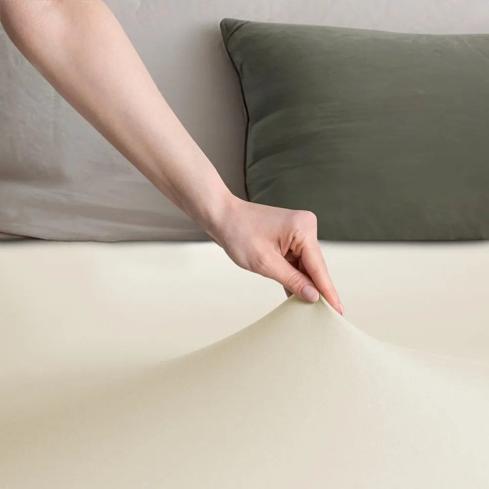 Béžová napínacia plachta jersey 240x220 cm Amber – Restilo