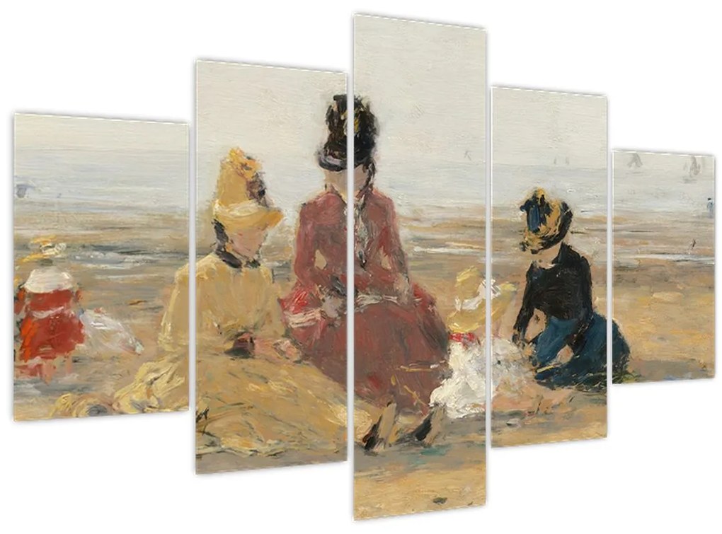 Obraz - Eugène Boudin, On the Beach, Trouville, reprodukcia (150x105 cm)
