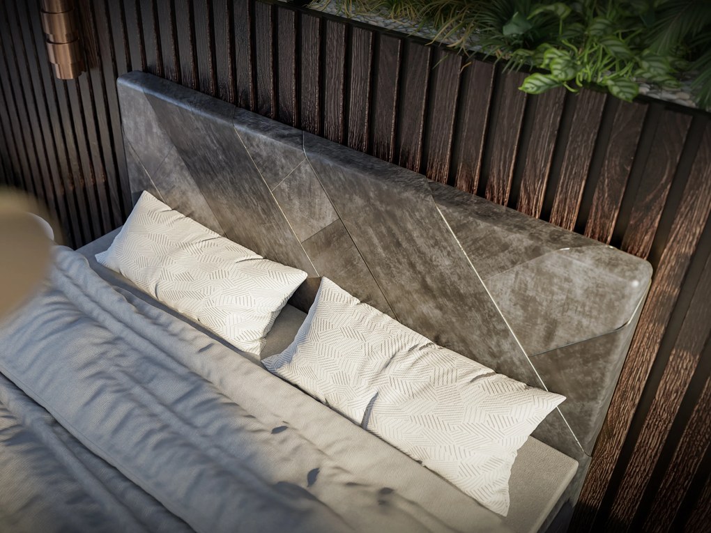 Kontinentálna posteľ 120 cm Galand (hnedosivá) (s matracom a úl. priestorom). Vlastná spoľahlivá doprava až k Vám domov. 1043373