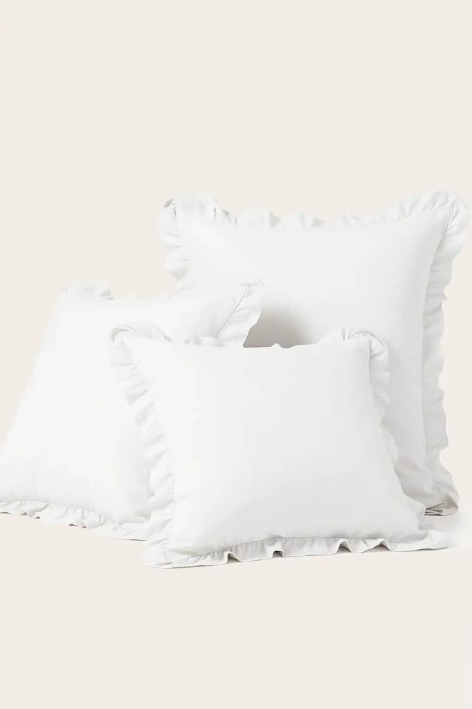 Saténová obliečka na vankúš RUFFY PREMIUM biela Rozmer: 40x40 cm