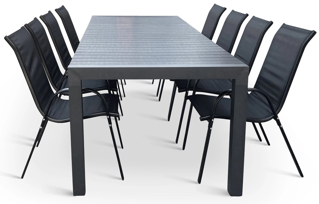 Záhradný jedálenský set Grande Pasto + 8x kovová stolička Ramada