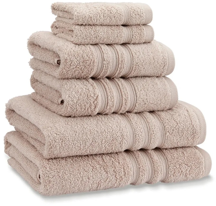 Béžové froté bavlnené uteráky a osušky v súprave 6 ks Zero Twist – Catherine Lansfield