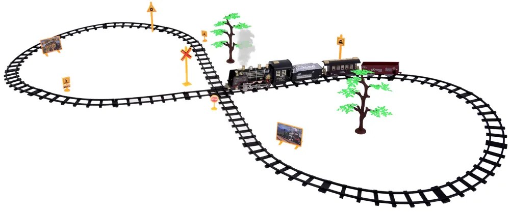 Veľká retro lokomotíva RC0700 s diaľkovým ovládaním, svetlom, parou a realistickým zvukom