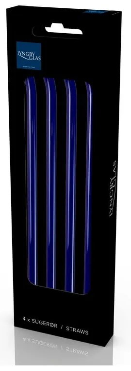 Sklenené slamky v súprave 4 ks s čistiacou kefkou – Lyngby Glas